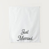 Custom Just Married Fabric Car Wedding Banner Sign タペストリー (正面)
