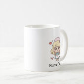 Custom Kawaii Nurse Mug – Personalized Cute Chibi  コーヒーマグカップ (正面右)