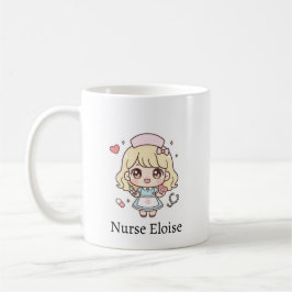 Custom Kawaii Nurse Mug – Personalized Cute Chibi  コーヒーマグカップ