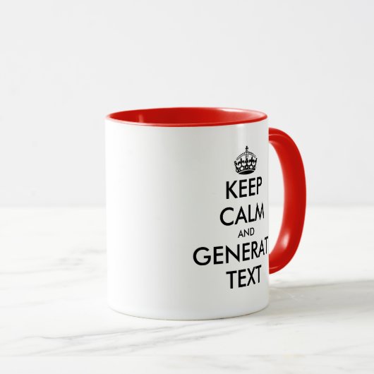 Custom keep calm coffee mug text generator マグカップ (正面右)