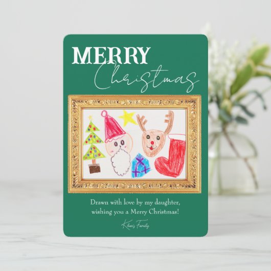 Custom Kids Art Christmas Card 招待状 (スタンド正面)