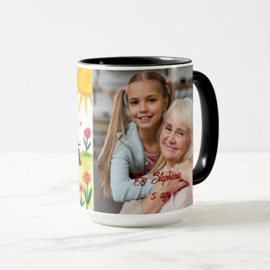 Custom Kids Artwork  Personalized Keepsake Gift マグカップ (正面右)