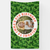 Custom Kids Birthday Banner with Photo  横断幕 (縦)