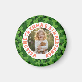 Custom Kids Birthday Round Magnet with Photo マグネット