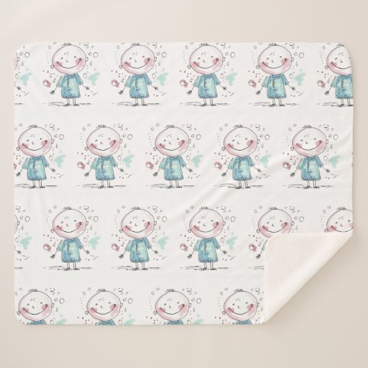 custom kids drawing シェルパブランケット (正面(横))