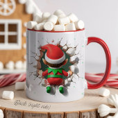 Custom Kids Face Photo Funny Christmas Elf Name マグカップ