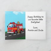 Custom Kid's Fire Truck Birthday Party カード (内部)