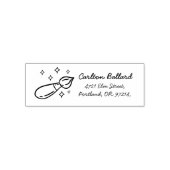 Custom Kids Name & Return Address with Brush Stars セルフインキングスタンプ (デザイン)