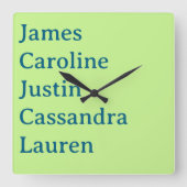 Custom Kids Names Wall Clock for Mom & Grandma スクエア壁時計 (正面)
