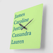 Custom Kids Names Wall Clock for Mom & Grandma スクエア壁時計 (傾斜)