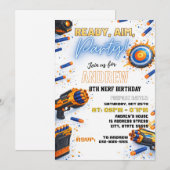 Custom Kids Nerf Dart Birthday Invitation 招待状 (正面/裏面)