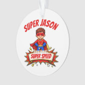 Custom Kids Superhero Name オーナメント (正面)