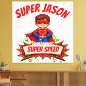 Custom Kids Superhero Name キャンバスプリント (インサイチュ (リビング))