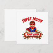 Custom Kids Superhero Name サンキューカード (正面/裏面)