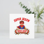 Custom Kids Superhero Name サンキューカード (スタンド正面)
