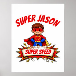 Custom Kids Superhero Name ポスター