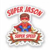 Custom Kids Superhero Name & Superpower シール (正面)