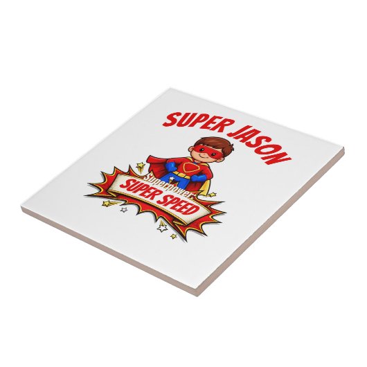 Custom Kids Superhero Name & Superpower タイル (側面)
