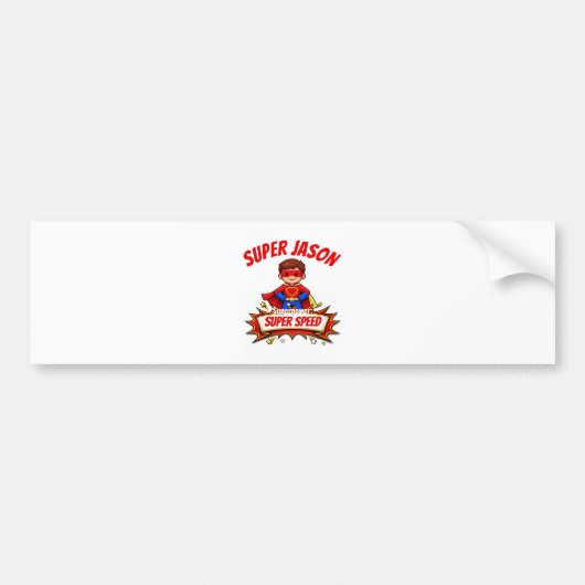 Custom Kids Superhero Name & Superpower バンパーステッカー (正面)