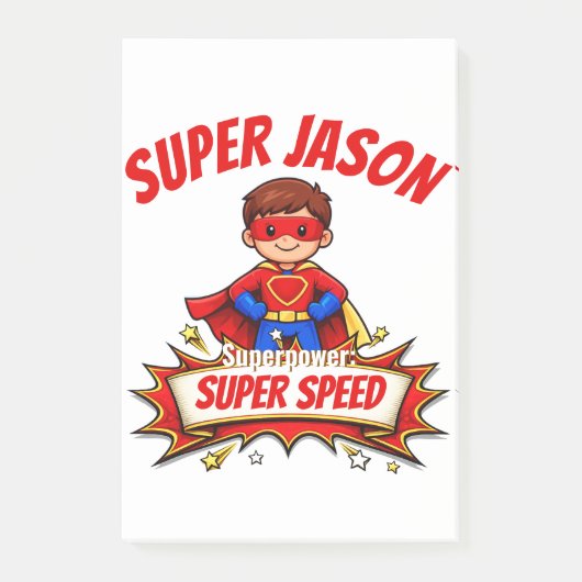 Custom Kids Superhero Name & Superpower ポストイット (正面)