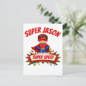 Custom Kids Superhero Name & Superpower ポストカード (スタンド正面)