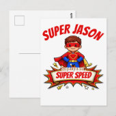 Custom Kids Superhero Name & Superpower ポストカード (正面/裏面)