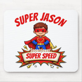 Custom Kids Superhero Name & Superpower マウスパッド