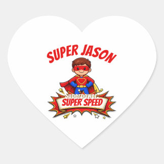 Custom Kids Superhero Name & Superpower Sticker ハートシール