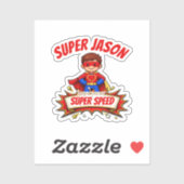 Custom Kids Superhero NameCustom-Cut Vinyl Sticker シール (シート)