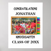 Custom kindergarten graduate chalkboard photo ポスター (正面)