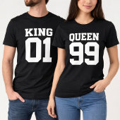 Custom King Queen Matching Jersey  Tシャツ