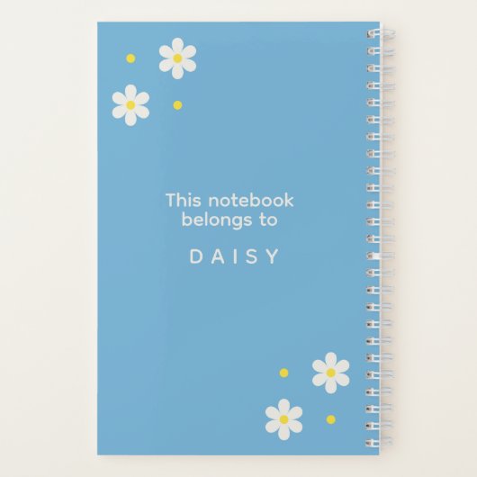 Custom Kitchen Organization Daisy Floral ノートブック (裏面)