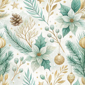 Custom Kitchen Towel White Poinsettia Christmas キッチンタオル