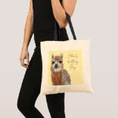 Custom Knitting Project Bag Llama トートバッグ (正面(商品))
