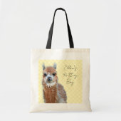 Custom Knitting Project Bag Llama トートバッグ (正面)