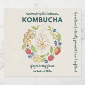Custom Kombucha Botanical Bottle Label ビールラベル (シングルラベル)