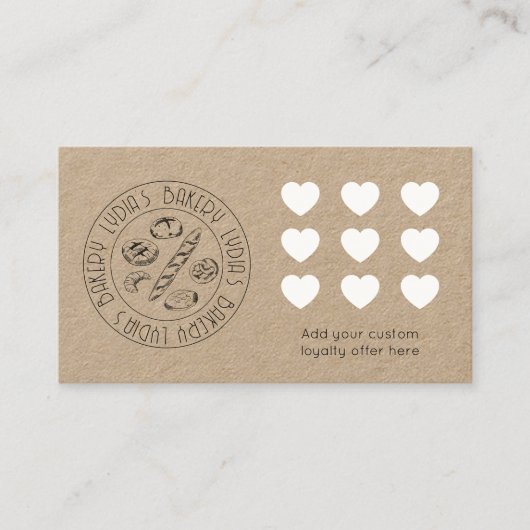 Custom Kraft Bakery Loyalty Card ロイヤリティカード (正面)