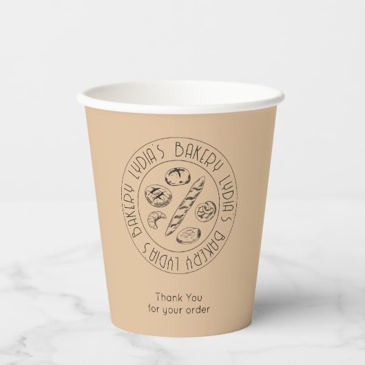 Custom Kraft Bakery Paper Cups with Logo  紙コップ (正面)