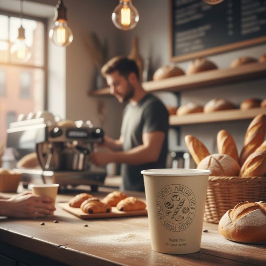 Custom Kraft Bakery Paper Cups with Logo  紙コップ