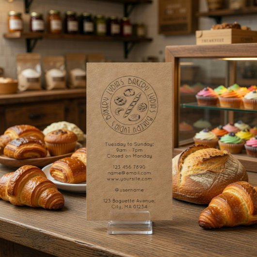 Custom Kraft Business Card with Hand-Drawn Logo 名刺