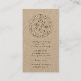 Custom Kraft Business Card with Hand-Drawn Logo 名刺