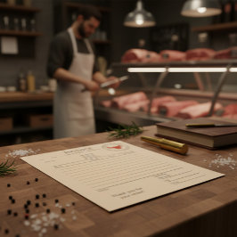 Custom Kraft Butcher Shop Invoice  ノートパッド
