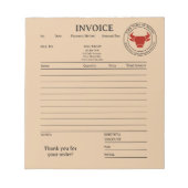 Custom Kraft Butcher Shop Invoice  ノートパッド (正面)