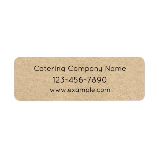 Custom Kraft Paper Style Catering Food Meal Prep ラベル (正面)