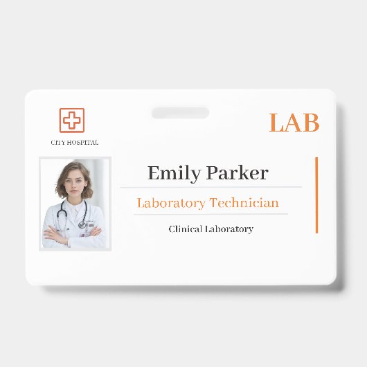 Custom Lab ID Badge Template  バッジ (正面)