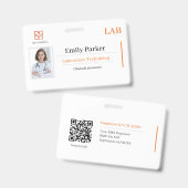 Custom Lab ID Badge Template  バッジ (正面＆裏面)