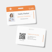 Custom Lab ID Badge Template  バッジ (正面＆裏面)