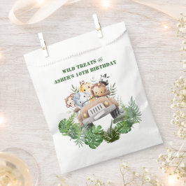 Custom Label Jungle Safari Wild Treats for Kids フェイバーバッグ