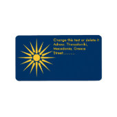 Custom Label with Flag of Macedonia, Greece ラベル (正面)