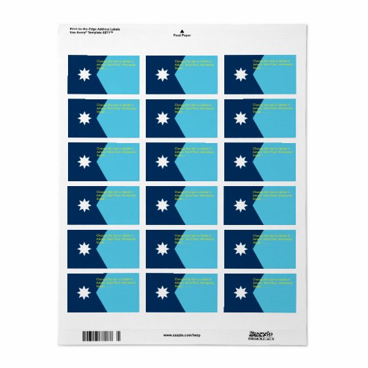 Custom Label with Flag of Minnesota, USA ラベル (フルシート)